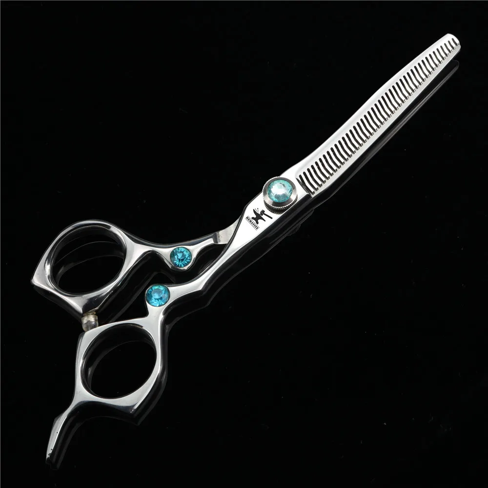 Thinning scissors Парикмахерские 6 дюймов стильные ножницы Япония 440C подшипниковые режущие ножницы и филировочные ножницы высокого качества Парикмахерские ножницы - Цвет: Thinning scissors