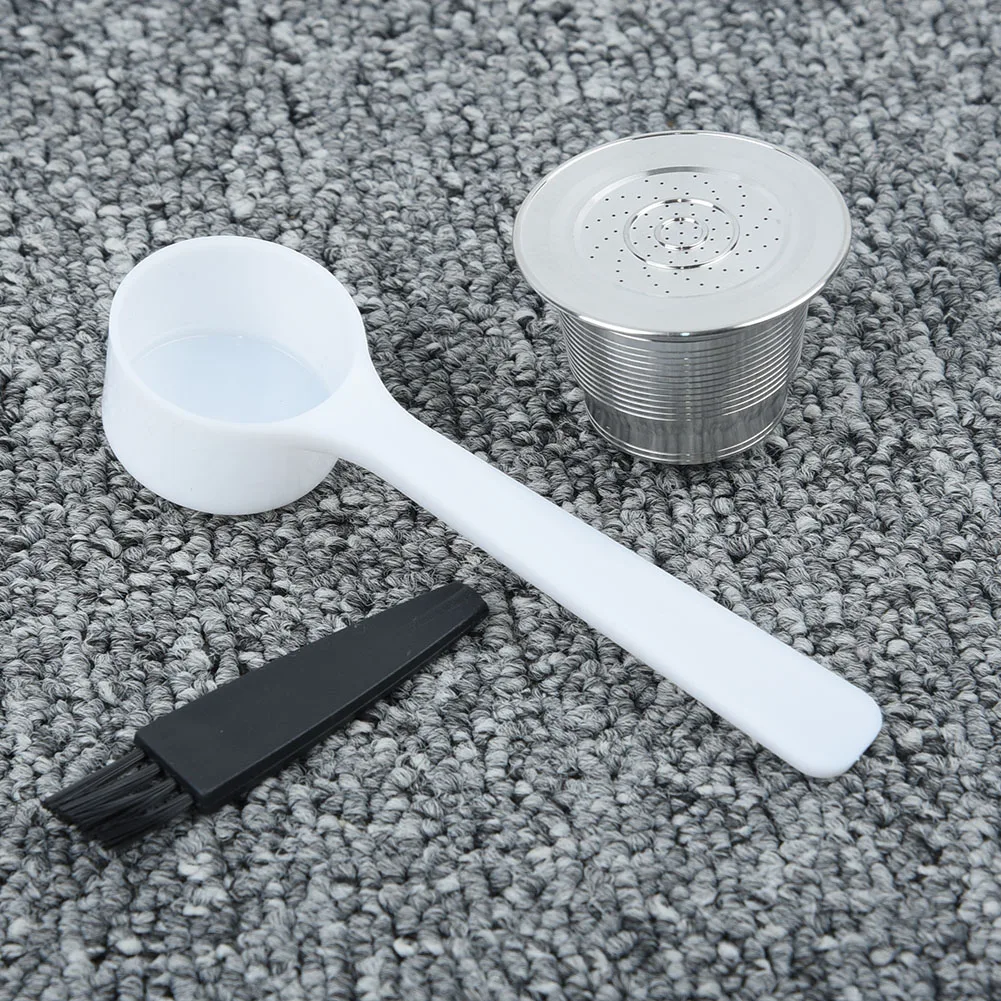 

New Stainless Steel Coffee Capsule Cup Capsule Refillable Reusable Pod For Nespresso Brush Spoon For Environmental Protection