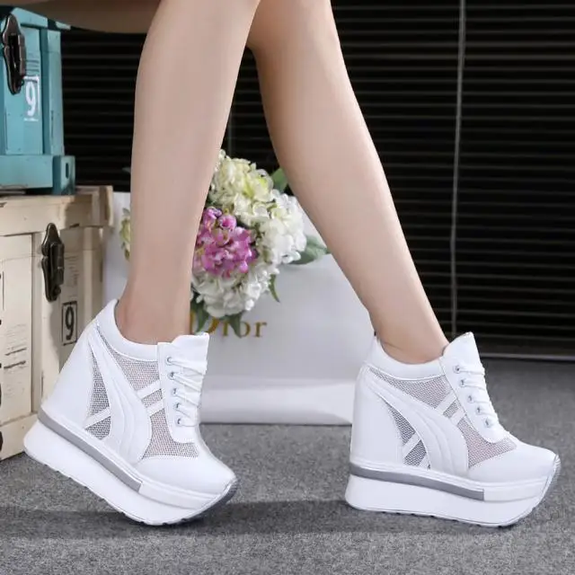 Najtaniej Nowe oddychające buty z siatką Muffin z grube spodnie i spódnice zwiększona pojedyncze buty bardzo wysokie obcasy buty na co dzień