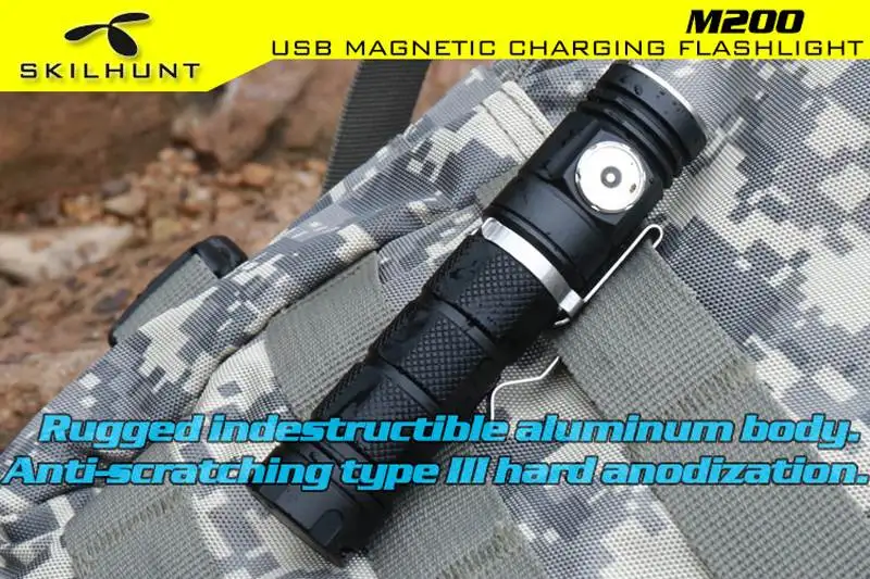 Skilhunt M200 XP-L HD 950LM 8 режимов индикатор питания функция блокировки Магнитная Зарядка светодиодный фонарик Фонарь