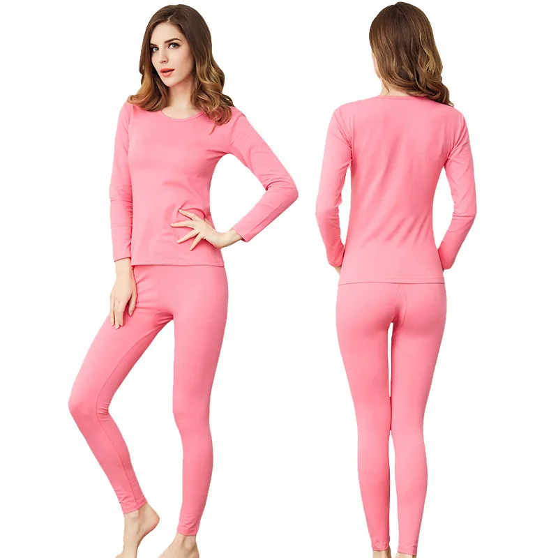 Elastic cotton ladies autumn clothes long pants suit Solid color thermal underwear, can not afford the ball does not shrink