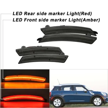 

4pcs Smoke Lens Front Amber LED Side Marker Light Rear Red Side Lamp Universal For MINI Cooper R55 R56 R57 R58 R59 Accessories