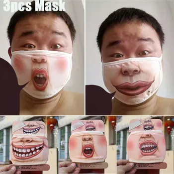 

Unisex Washable Reuse Mouth Masks Funny Animal Cotton Face Mask Anti Dust Masks Anti-ultraviolet mascarillas de proteccion 3PCs