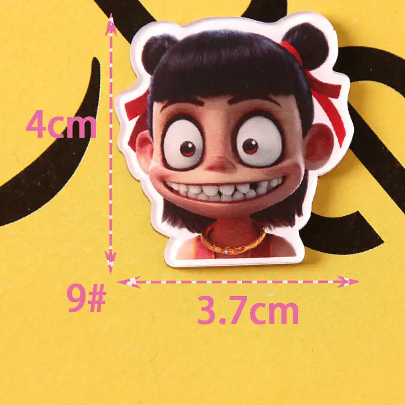 1pcs NE ZHA cartoon badge Kawaii Icon Badge Bacges on Backpack Badges for Clothing Acrylic Badges Z88 - Цвет: 9