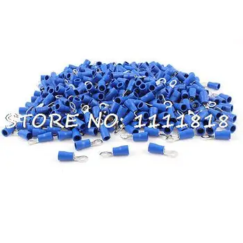 

1000Pcs RVS2-4 Ring Tongue Pre Insulated Terminal Blue for #8 Stud AWG 16-14
