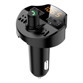 

Voltage LCD FM Transmitter Navigation voice play Bluetooth Car Kit MP3 Radio Player Aux Modulator Handsfree Dual USB Car Charger
