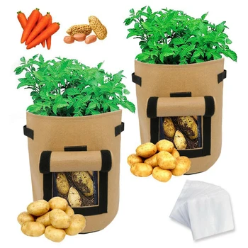 

4 7 10 Gallon Potato Planting Bag Pot Planter Growing Garden Vegetable Container Baskets, Pots & Window Boxes
