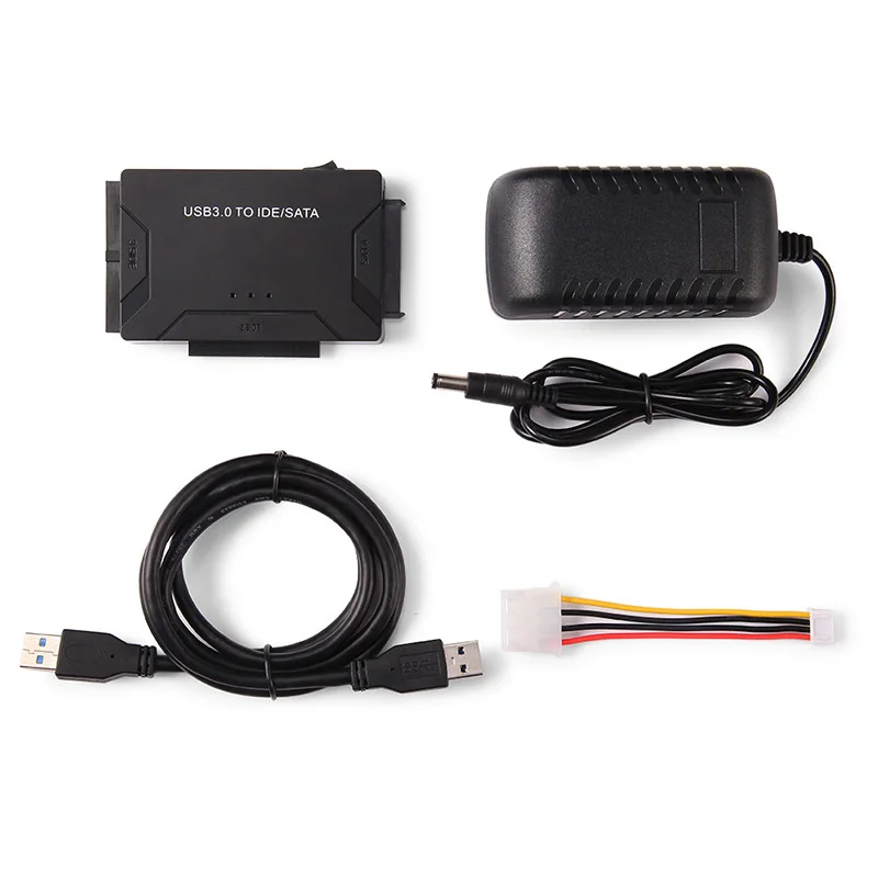 USB SATA IDE Adapter w/ 12V2A Power Cable,2.5 3.5 IDE / SATA HDD to USB 3.0 Converter,2.5 SSD / IDE Hard Drive CD-ROM to USB 3 — view 4