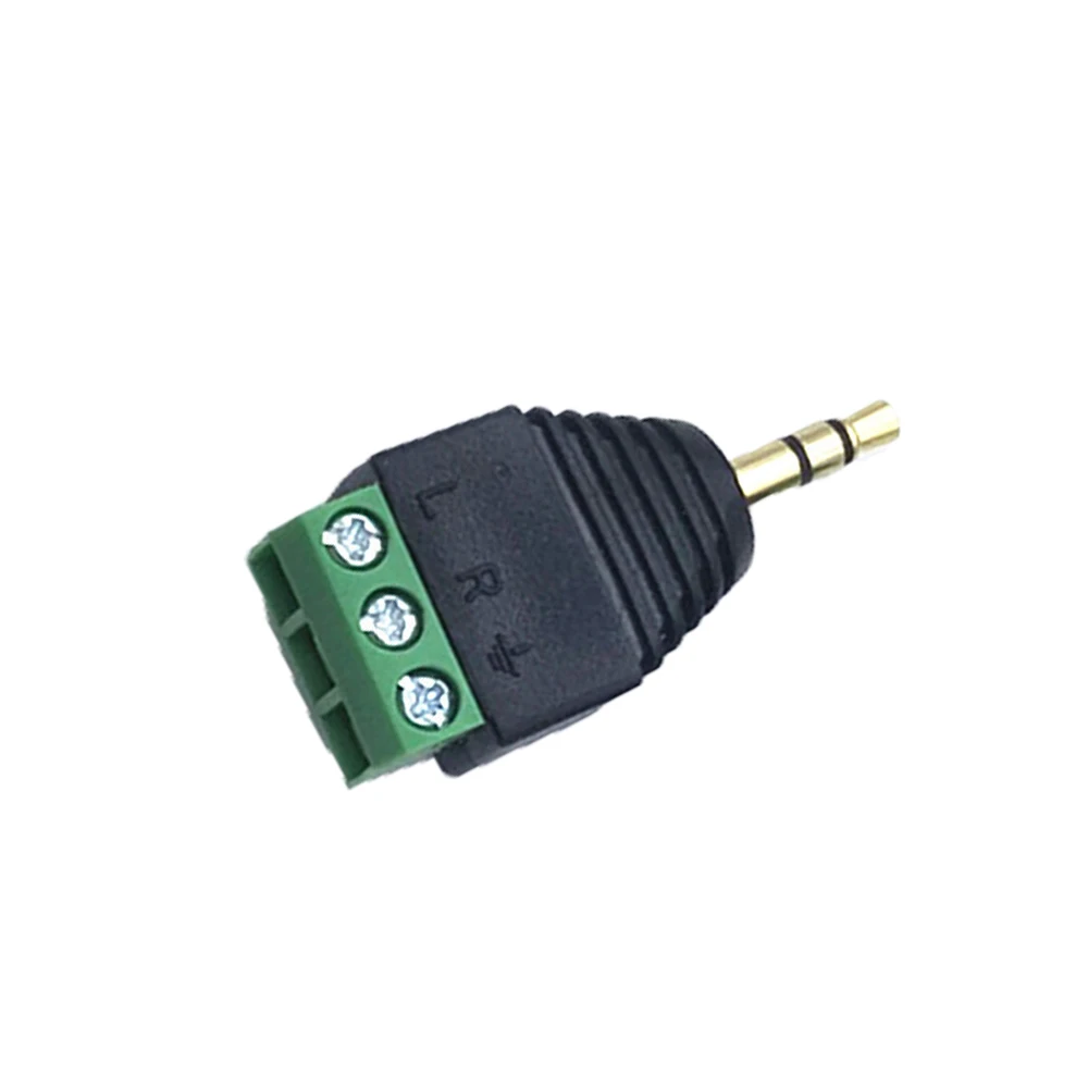 

3.5MM vergulde Dual-channel Stereo Audio Hoofd naar Groen Terminals Huidige Terminals 3pin