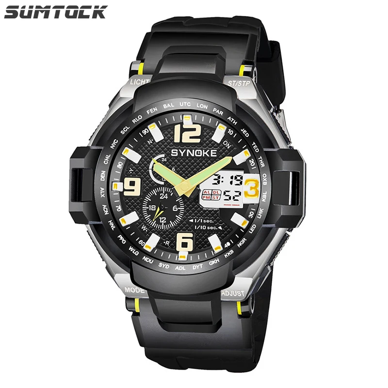 

SUMTOCK Men Digital Watches Waterproof Electronic Quartz Watch Man Shock Resistant Military Luminous Alarm Clock Sport Watches