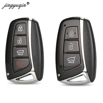 Jinyuqin 3 astuccio portachiavi intelligente a 4 pulsanti per Hyundai Genesis 2013-2015 Santa Fe Equus Azera IX45 sostituzione telecomando portachiavi