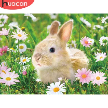 

HUACAN 5D Diamond Painting Full Square Drill Animal Diamond Embroidery Sale Rabbit Cross Stitch Home Decoration