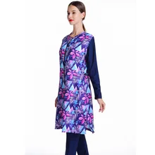 Консервативный купальник-тройка с принтом, пляжная одежда большого размера, Burkini, мусульманская купальная одежда, накидка для женщин Консервативный купальник-тройка с принтом, пляжная одежда большого размера, Burkini, мусульманская купальная одежда, накидка для женщин