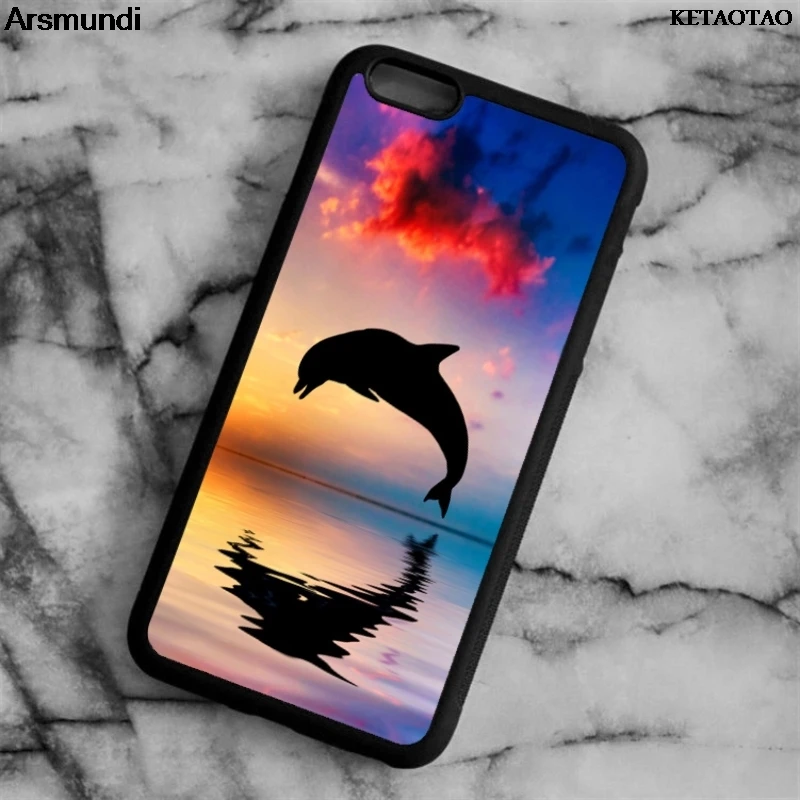 KETAOTAO сердце дельфинов телефонные чехлы для iPhone 4S 5C 5S 6 6S 7 8 Plus X Чехол Мягкий ТПУ