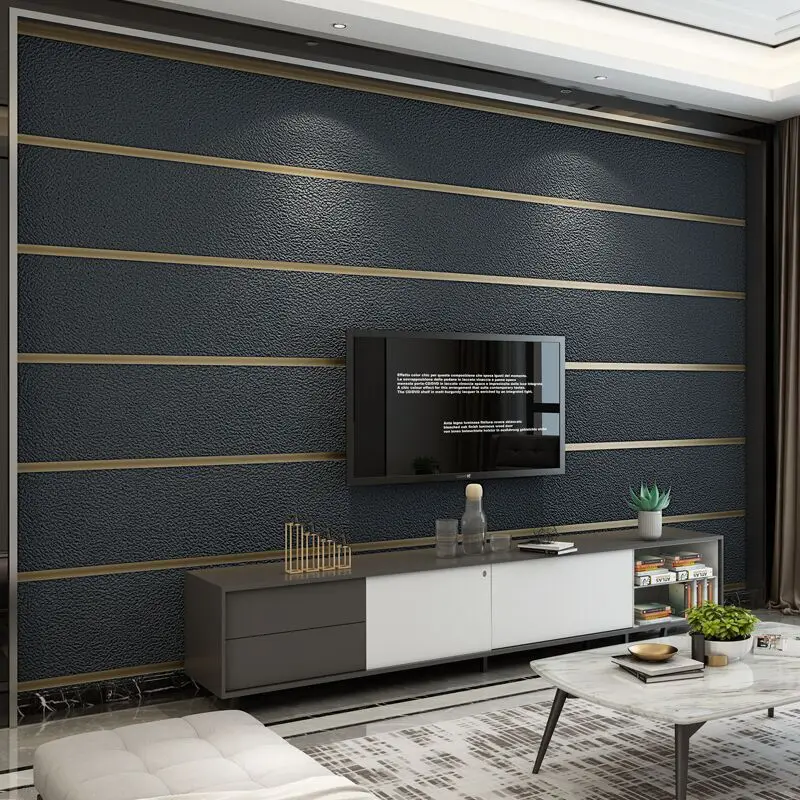 3D Suede Wallpaper for Walls in Rolls Thick Solid Color Horizontal Line Living Room Decoration Bedroom Home Decor Wall Sticker |