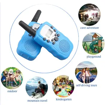 

2PCS Kids 22 Channel Walkie Talkie 3-5km Range Two Way Radio Transceiver Interphone Handheld Communicator Talkies Walkies Toy