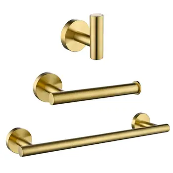 

Bathroom Accessories Stainless Steel Golden Bath Hardware Set Include Hand Towel Bar Toilet Paper Holder Robe Towel Hook