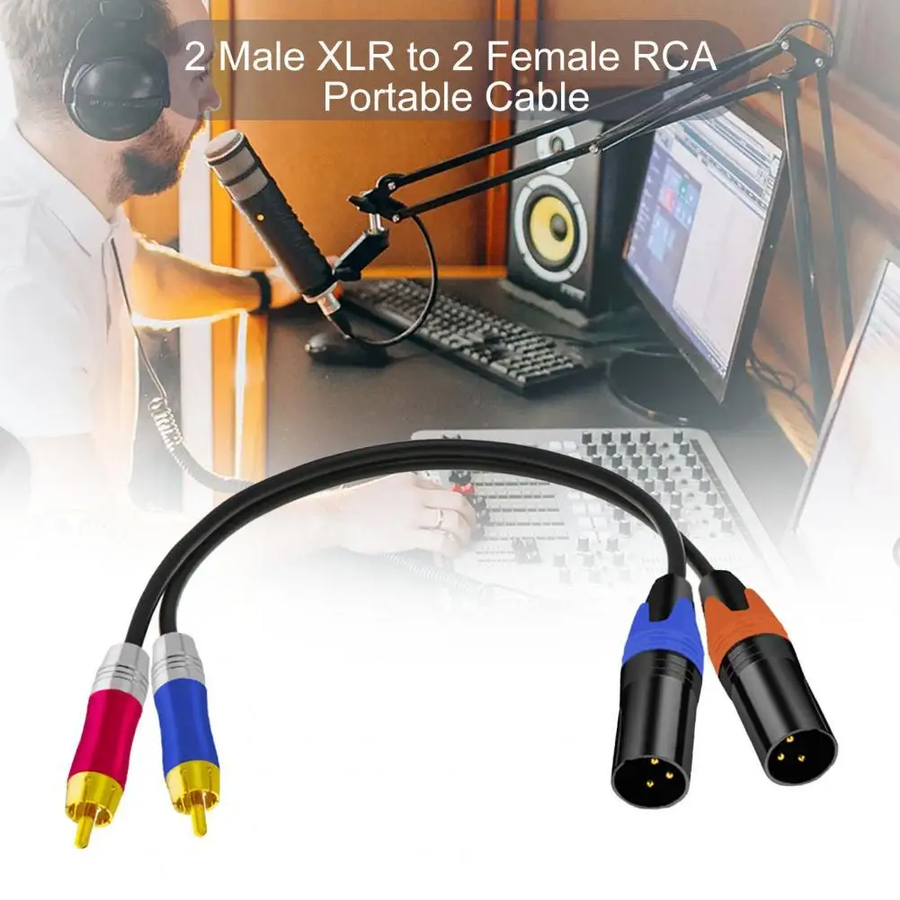 Кабель с 2 штекерами XLR на гнезда RCA гибкий кабель HiFi для аудио и видео аудиошнур