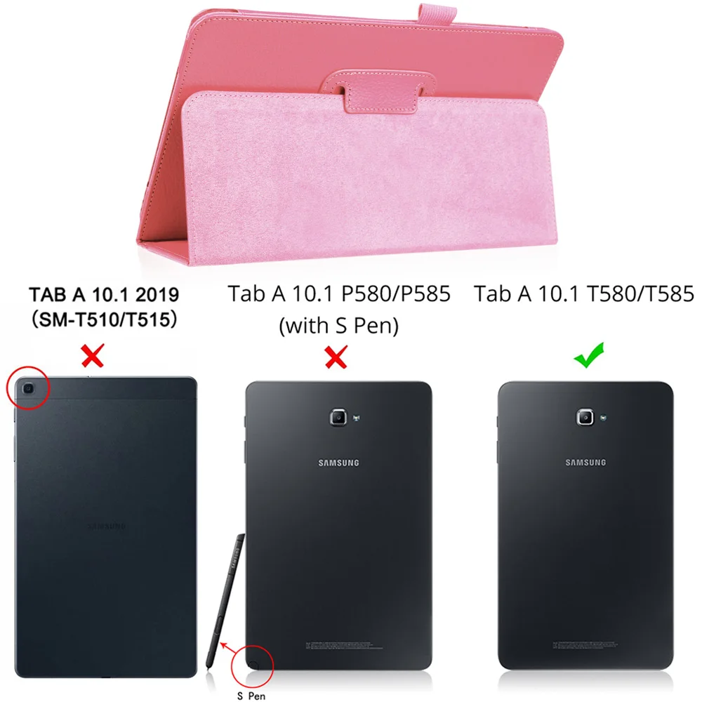 Чехол для samsung Galaxy Tab A A6 10,1 T580 T585 SM-T580 SM-T585 Магнитный чехол с откидной крышкой - Цвет: Pink