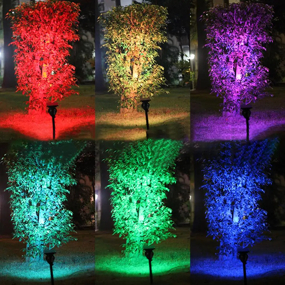 

Yfashion LED Solar Powered Lawn Lamp 8 Color Changing LED Spot Light Waterproof Outdooor Garden Lawn Landscape Lamp