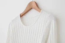  Basic Cotton Ribbed Tops Tees With Thumb Hole Women Long Sleeve Tee Shirts Essential Layering T Shirt Femme 