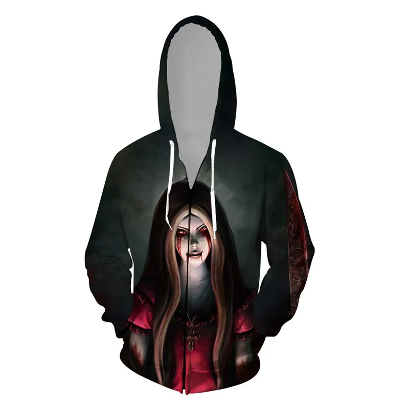 C style Игра Alice Madness Returns косплей костюм хип хоп 3D печать толстовки для женщин и мужчин Хэллоуин вечерние толстовки на молнии пальто куртка - Цвет: C style