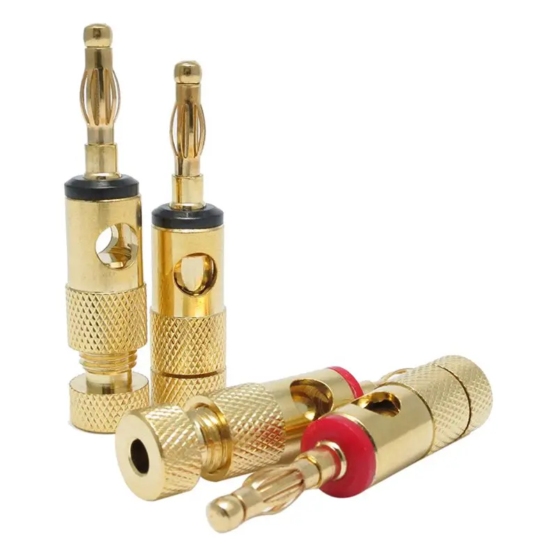 

Gold plated Banana Plugs 2 Red 2 Black 4mm 4 pcs LL68-4BP1