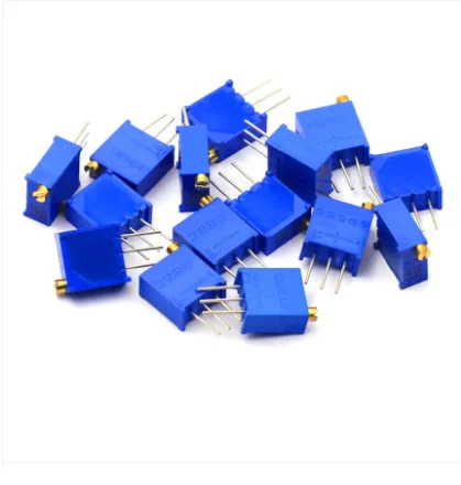 10valuesX5pcs = 50pcs 3296W 멀티 턴 트리머 전위차계 키트 3296 가변 저항 500R 1K 2K 5K 10K 20K 50K 100K 200K 1M + Box