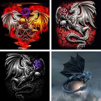 

Full Square Round DIY 5D Diamond Painting Black Dragon Diamond Embroidery Magic Animal DIY Rhinestone Cross Stitch Art Decor L62