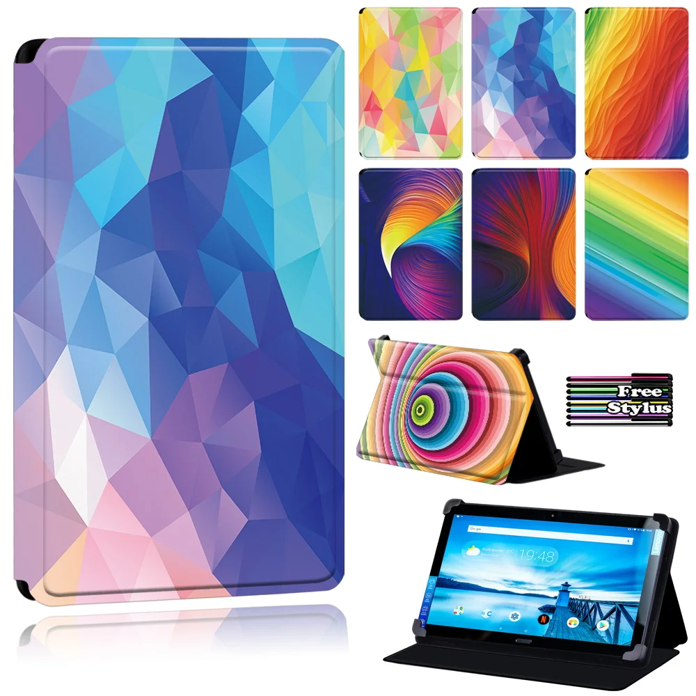 

for Lenovo Smart Tab P10 10.1 inch Casual Tablet Case for Lenovo Tab P10 Soft Leather Stand Watercolor Cover Case + Free Stylus