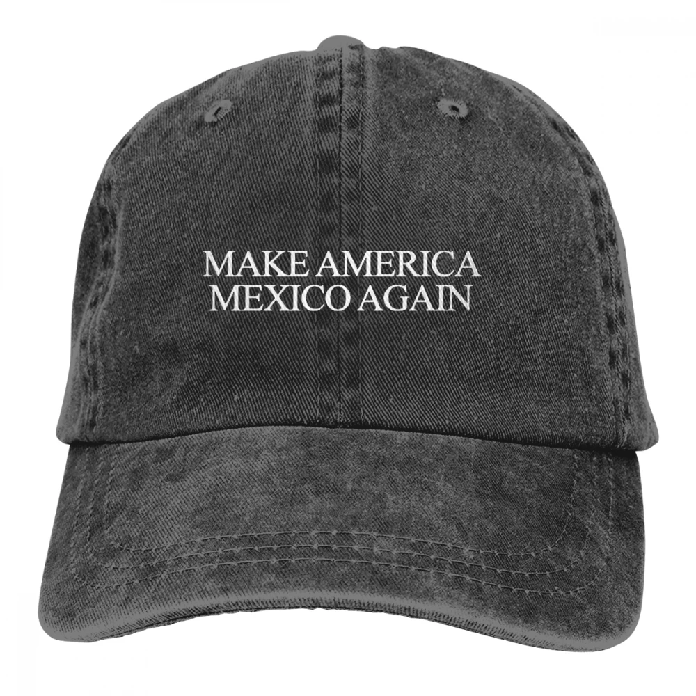 Сделать Америку Мексика снова Casquette черный унисекс Мужские Женские джинсовые бейсболка с ремешком кепки Регулируемый Гольф папа шляпа