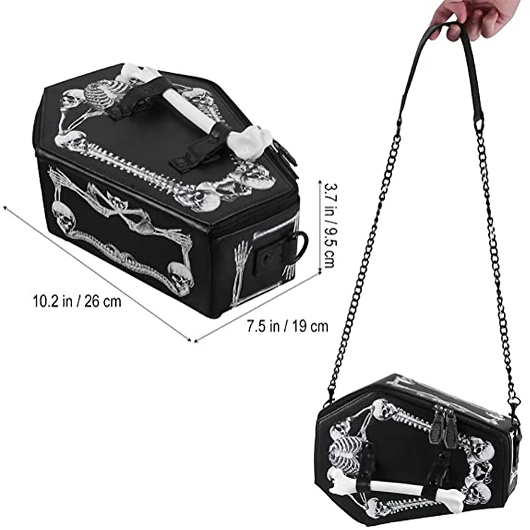 Bones & Webs Coffin Zipper Clutch Purse