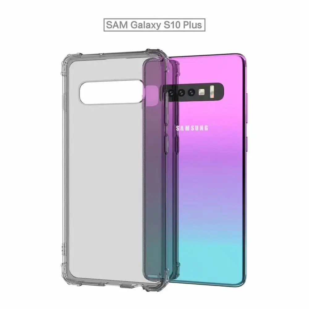 Gray Shockproof Phone Case For Samsung Galaxy Note 5 9 8 S9 S8 S10 Plus S10E Air Bag Soft TPU Clear Cover For Samsung A6 A8 A7 - Цвет: Gray