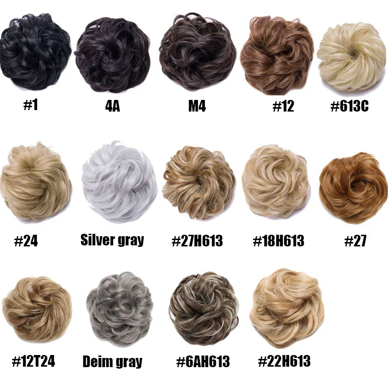 BENEHAIR Messy Hair Bun Scrunchy Curly Hair Chignon Women Chignon Synthetic Hair Extensions Updo Donut Hairpieces Fake Hair