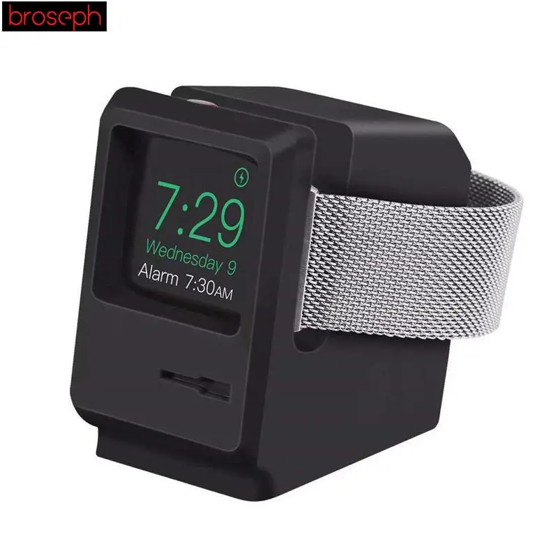 Ретро док-станция для силиконовая подставка для наручных часов Apple Watch Series 4/3/2/1 38 мм 42 мм 40 мм 44 Подставка для зарядки док-станция Настольный
