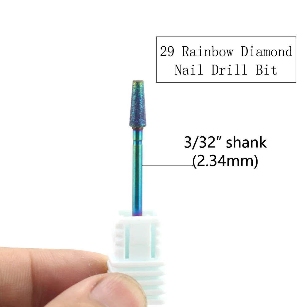 Rainbow Coating Diamond Nail Drill Bits 1pcs Cuticle Clean Milling Cutter for Manicure Electric Burr Grinder Pedicure Mills Tool nail drill bit nail drill bits cuticle remover bit diamond burs