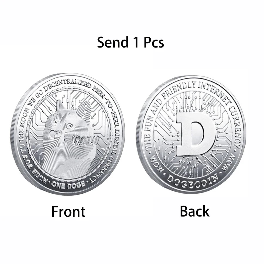 Virtual Dogecoin Doge Commemorative Coins Collection Dog Pattern Souvenir  Home Decoration Crafts Desktop Ornaments No Keychain - AliExpress