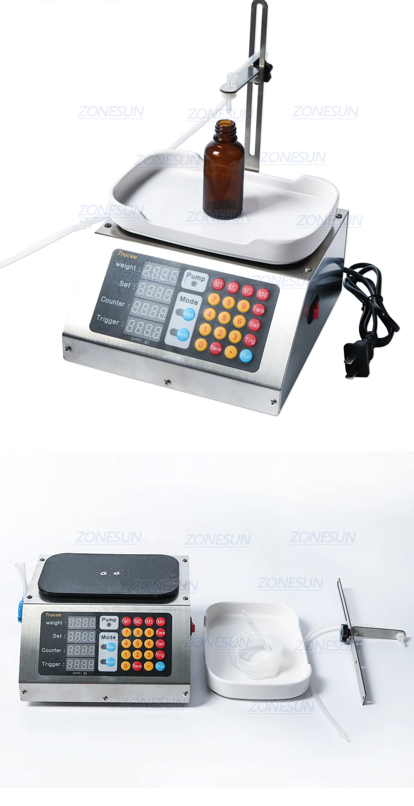 ZONESUN PJ-GZ3 Length 2m Inside Diameter 3mm Silicone Tube Rubber Hose For Essential Oil Filling Machine