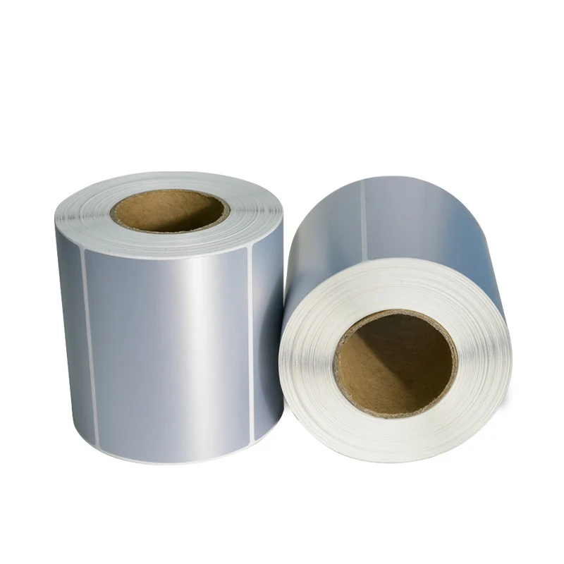 1/2/3/4 Rows Matte Silver Sticker Blank PET Labels for Thermal Transfer Printer Barcode Sealing Stickers Office Supplies