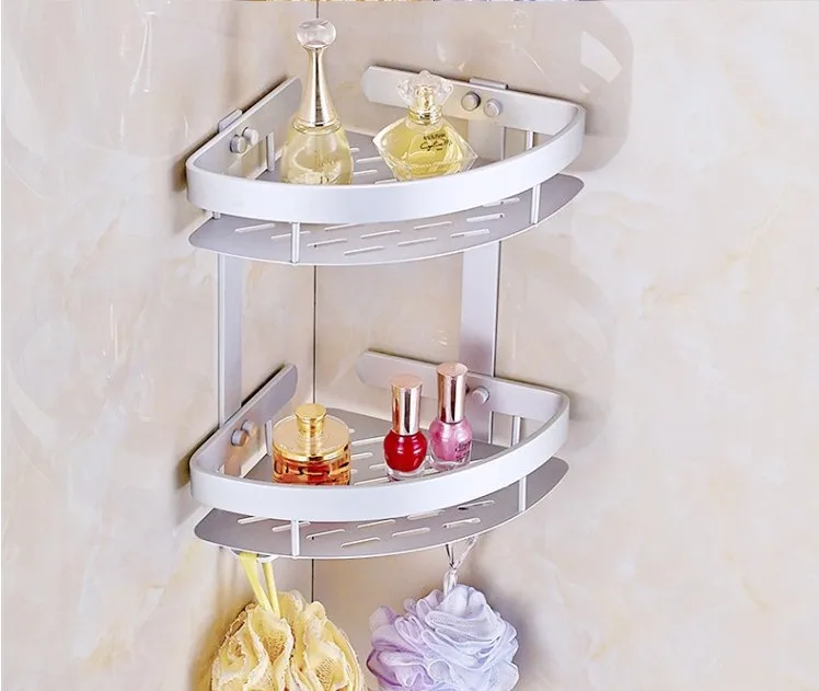

Manufacturers Thick Alumimum Triangle Basket Bathroom Toilet Kitchen Shelves Corner Storage Rack Wall Pendant
