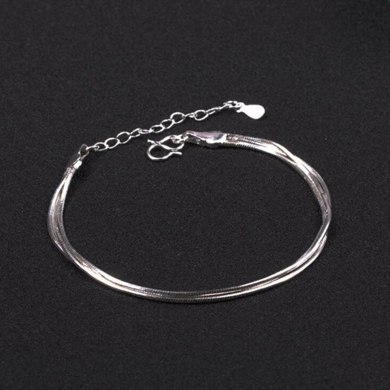 Hot Selling Sexy Beach Multilayer Snake Bone Foot Chain 925 Pure Silver Fashion Female Jewelry | Украшения и аксессуары