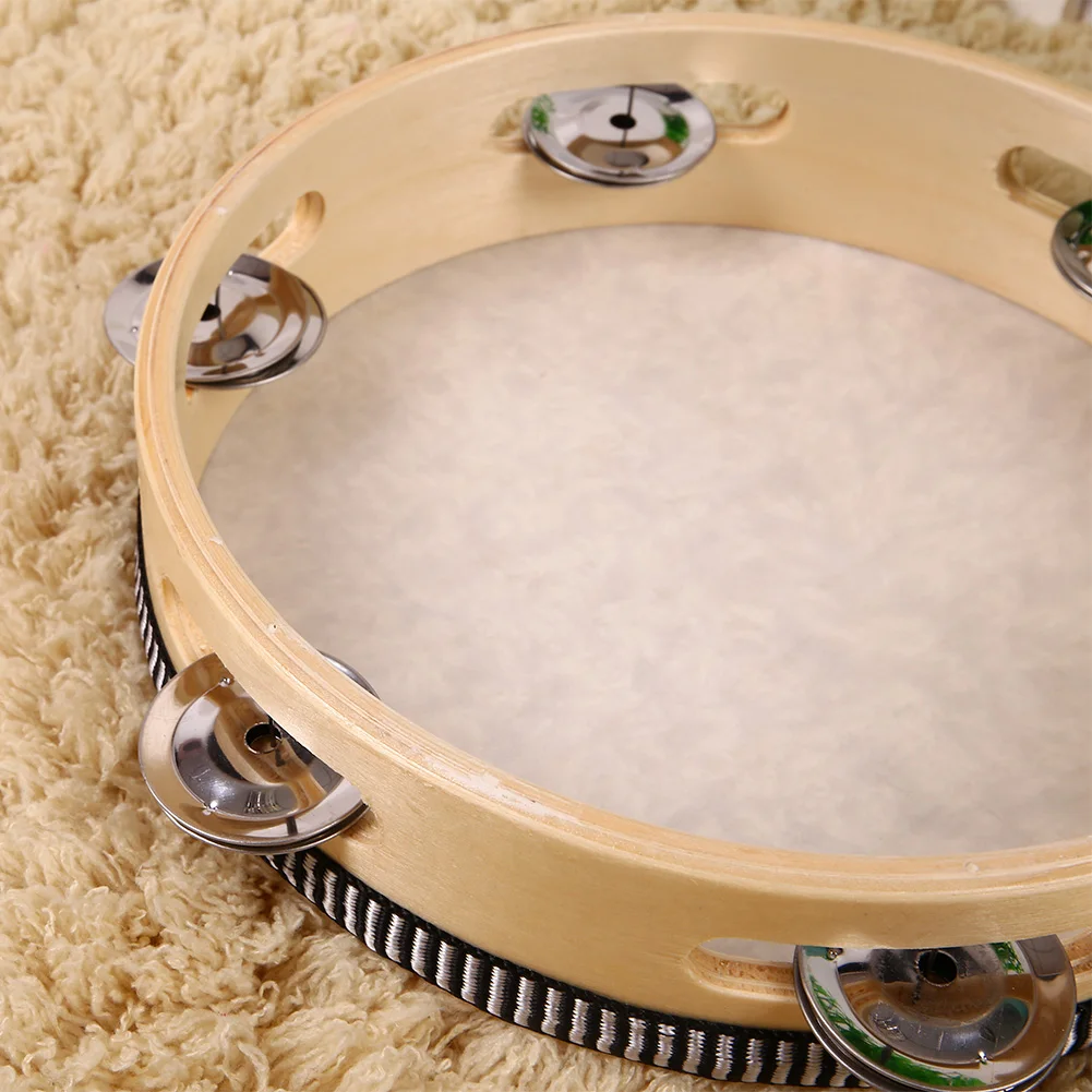 Tambourine Drum Musical Kids Percussion Learner Tamborine 8" Tambourines Baby Toy School Music Children Festival KTV Party Bell