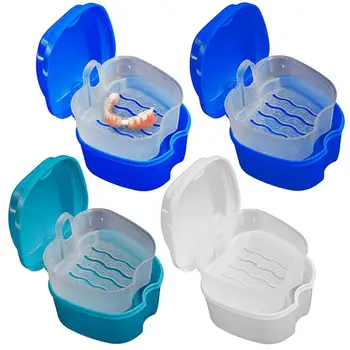

Denture Storage Box Case Cleaning Dental False Teeth Mesh Organizer Container
