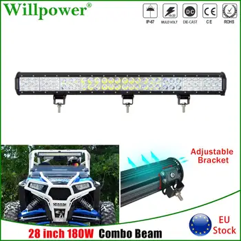 

Auto 28inch 180W LED Work Light Bar For Polaris ATV UTV RZR XP 4x4 SUV 4X4 Off Road Car Roof LED Bar Flood Spot Driving Lamp