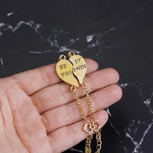 Очарование 2 шт./компл. лучшие браслеты друзья для Для женщин девушки головоломки элегантный браслет с сердечком, цвета: золотистый, серебристый дружба навсегда Bff, ювелирное изделие, подарок