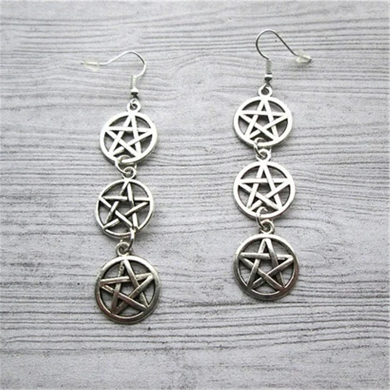 

Triple Pentacle Earrings, Triple Pentagram Earrings, Pagan Earrings, Wiccan Earrings, Wiccan Jewellery, Wiccan Jewelry