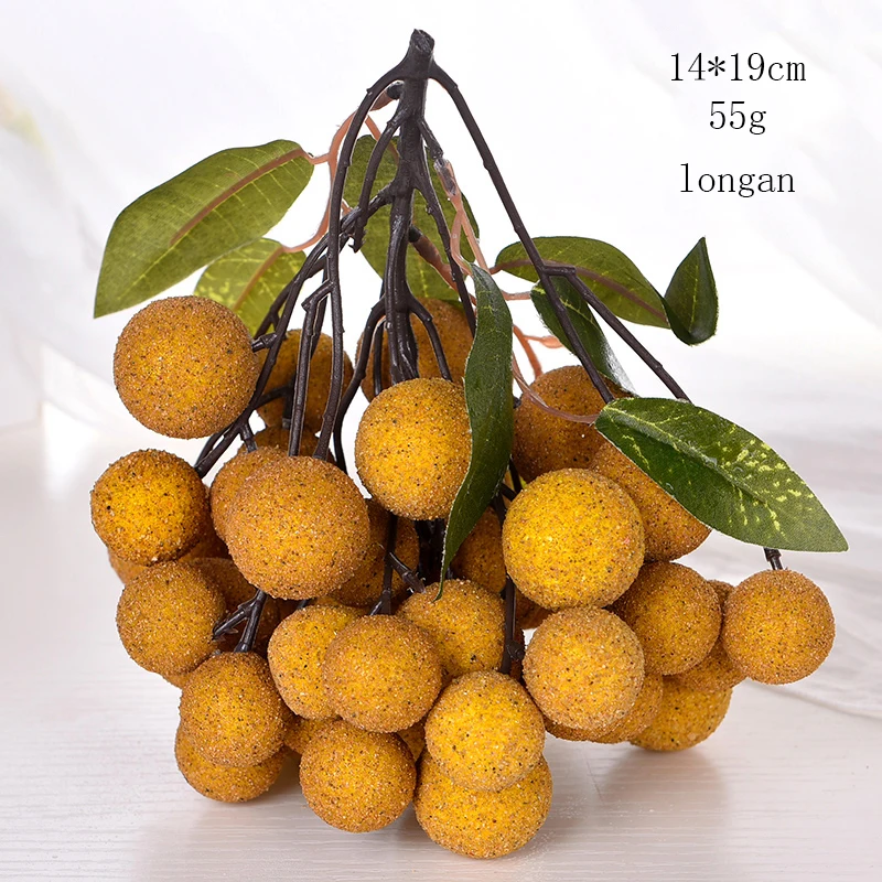 Longan Artificial Fruits Plastic Simulation Kitchen simulated fruit Supplies for Party Home Decor Simulated Fruit and Vegetable Model - Цвет: Longan