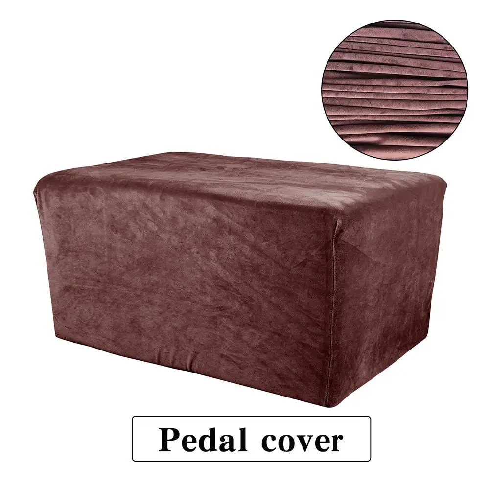 

Elastic Pedal Cover Velvet Stretch Footstool Cover Slipcover Rectangle Non-slip Footstool Sofa Cover For Living Room Solid Color