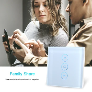 

Hot Curtain Smart Switch WiFi Voice Control Compatible with Alexa Google Home APP Remote Control Wireless Curtain Control Switch