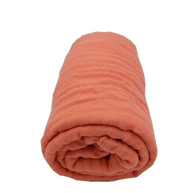 Camadas de Musselina Toalha de Banho do Bebê Algodão Sólida Toalhas Absorver Neonatal Criança Cobertor Envoltório Swaddle Cama 105*105 Centímetros 6 100% Cor